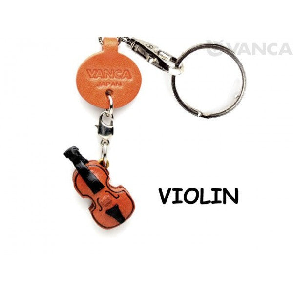 Violin Japanese Leather Keychains Goods