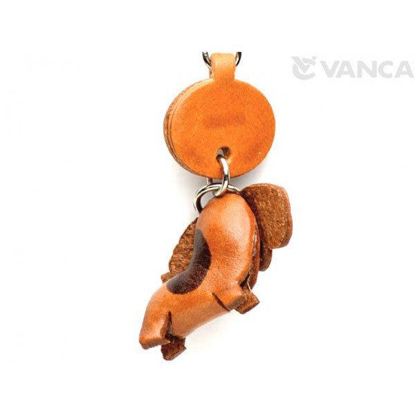 Beagle Leather Dog Keychain