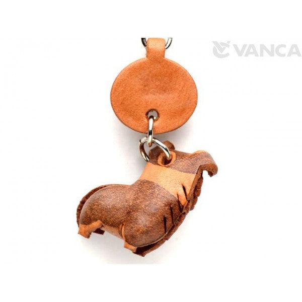 Border Collie Leather Dog Keychain