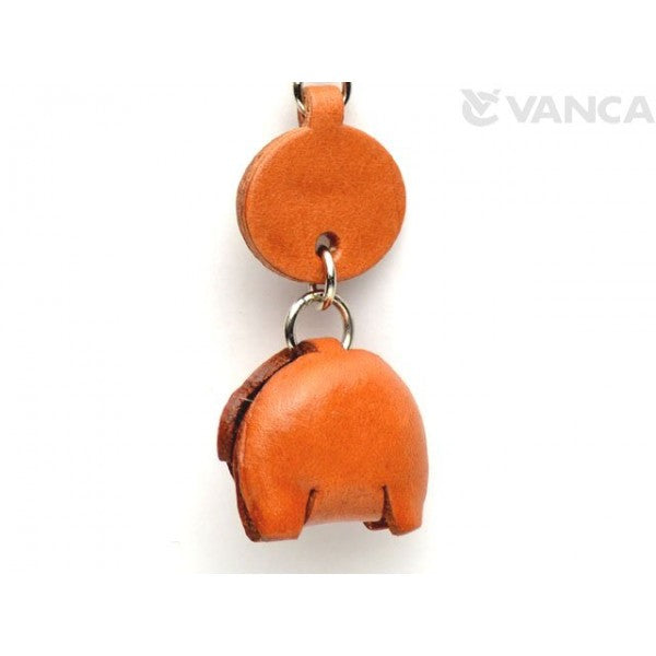 Bulldog Leather Dog Keychain