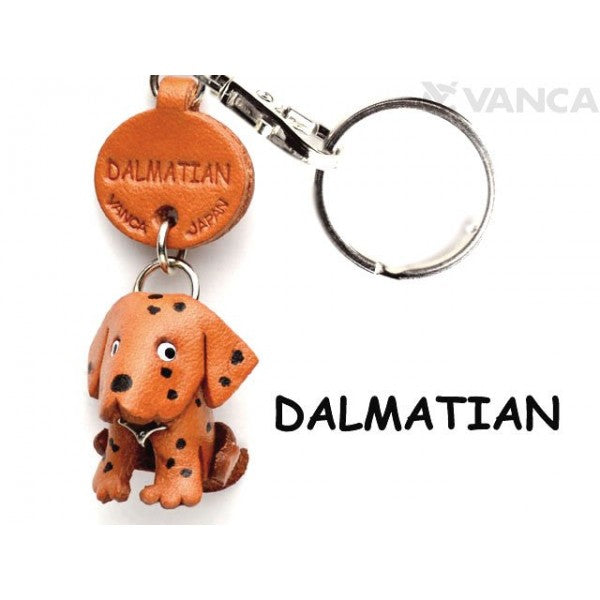 Dalmatian Leather Dog Keychain