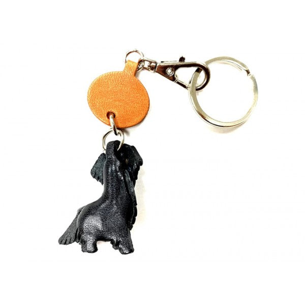 Flatcoated Retriever Leather Dog Keychain