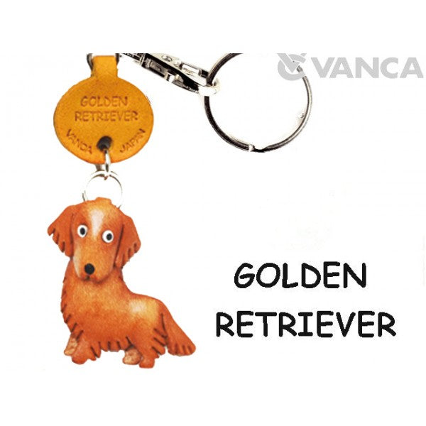 Golden Retriever Leather Dog Keychain