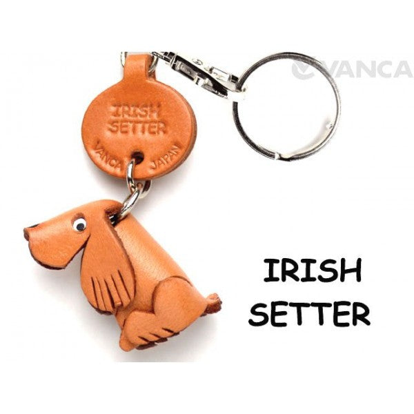 Irish Setter Leather Dog Keychain