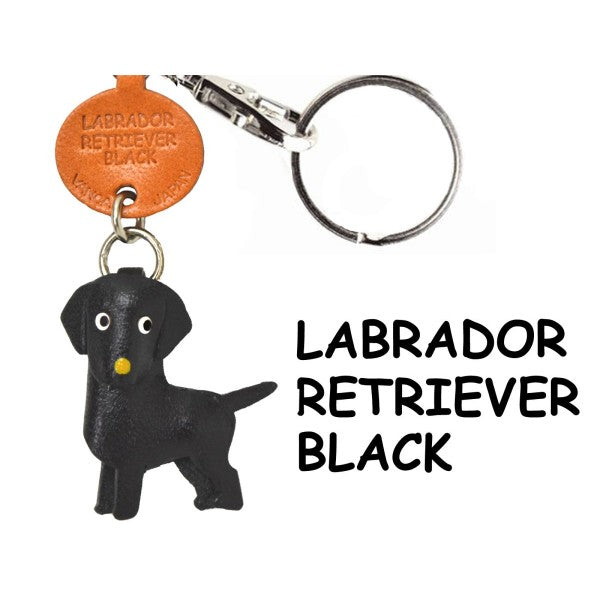 Labrador Retriever Black Leather Dog Keychain