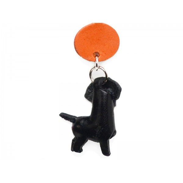 Labrador Retriever Black Leather Dog Keychain