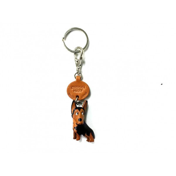 Siberian Husky Leather Dog Keychain