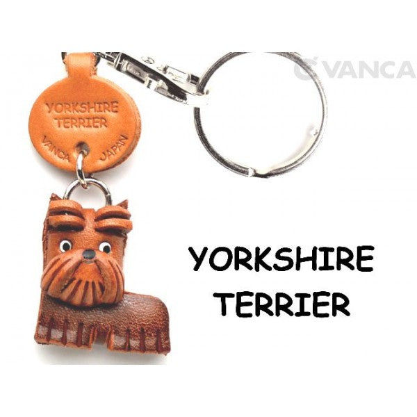 Yorkshire Terrier Leather Dog Keychain