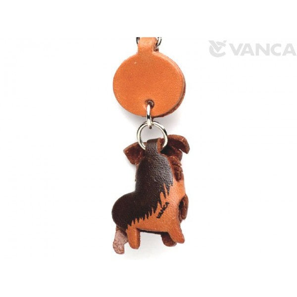 Australian Shepherd Leather Dog Keychain