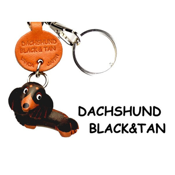 Dachshund Long B&T Leather Dog Keychain