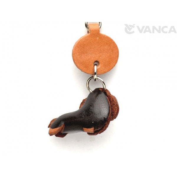 Dachshund Long B&T Leather Dog Keychain
