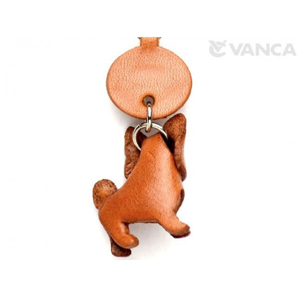 Akita Leather Dog Keychain