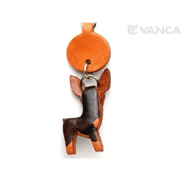 Miniature Pinscher Black&Tan Leather Dog Keychain