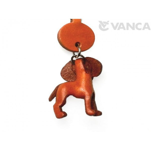 Weimaraner Leather Dog Keychain