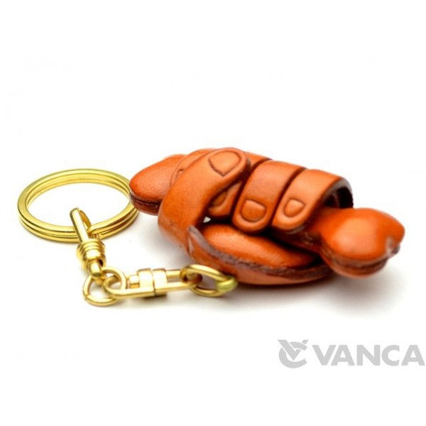 A Bone in Hand Leather Keychain(L)