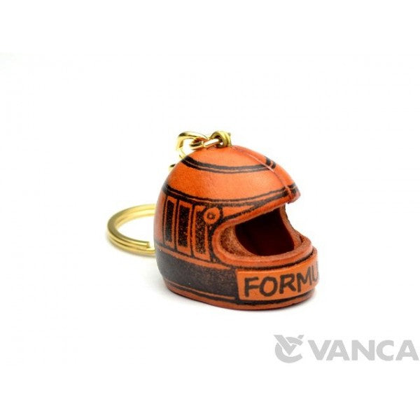 Racing Helmet Leather Keychain(L)