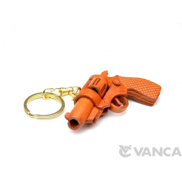 Gun (Pistol) Leather Keychain(L)