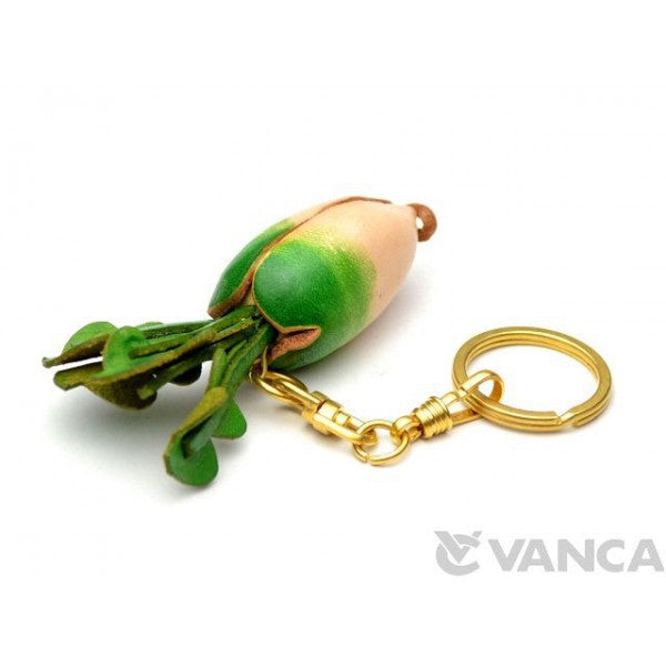 Daikon Radish Leather Keychain(L)