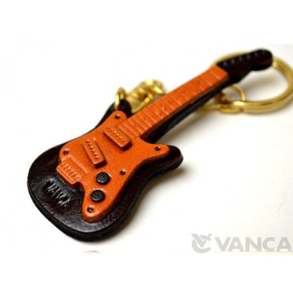 Electric Guitar Leather Keychain(L)