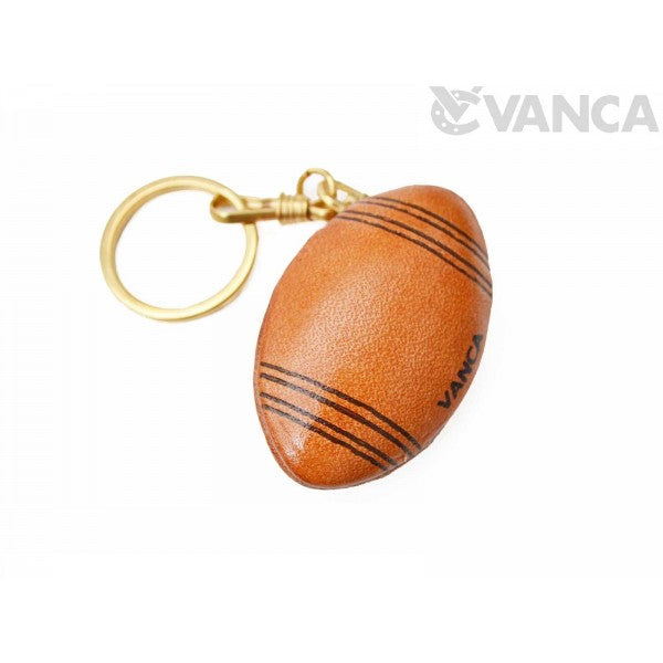 Rugby Ball/American Football Leather Keychain