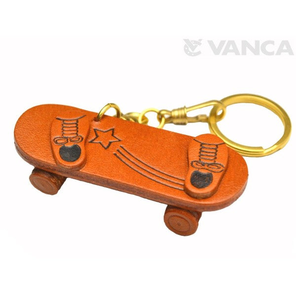 Skate Board Leather Keychain(L)
