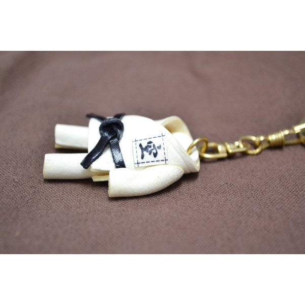 Karate Gi Uniform Leather Keychain(L)