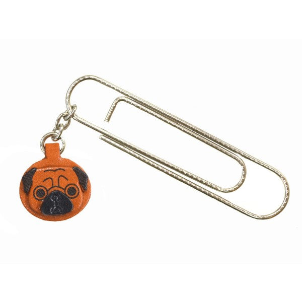 Pug Dog Leather Charm/Paper Clip