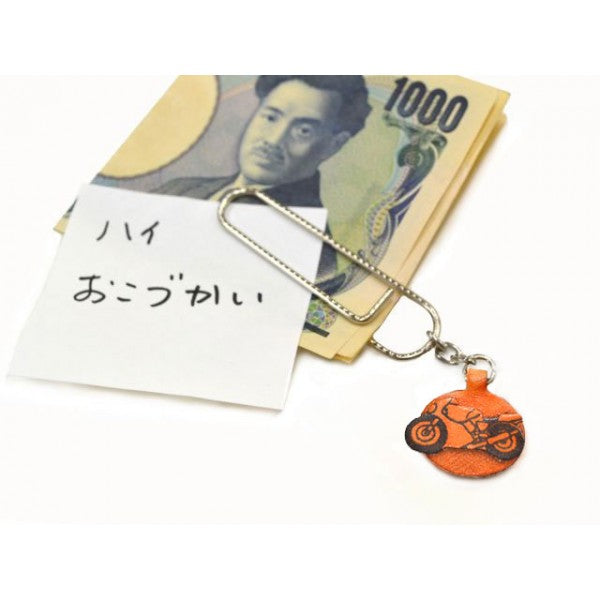 Motor bike Leather Charm/Paper Clip