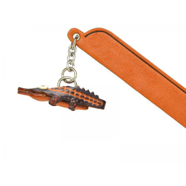 Crocodile Leather Charm Bookmarker