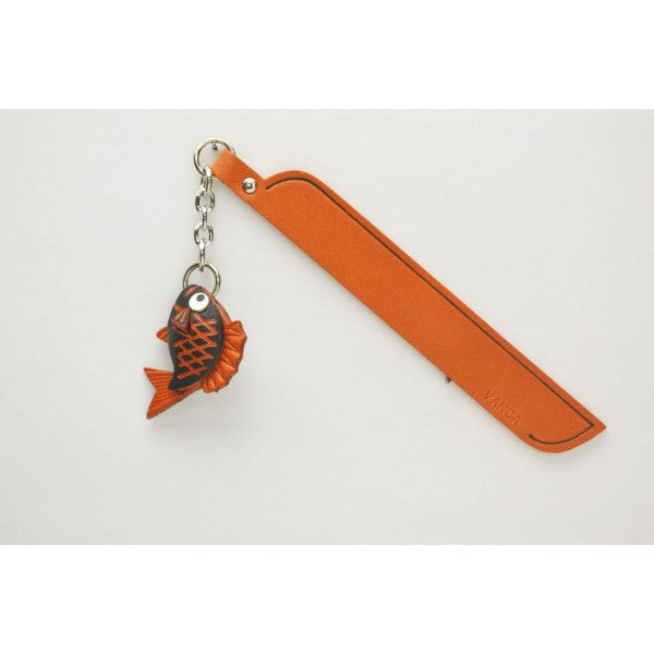 Red Snapper Leather Charm Bookmarker
