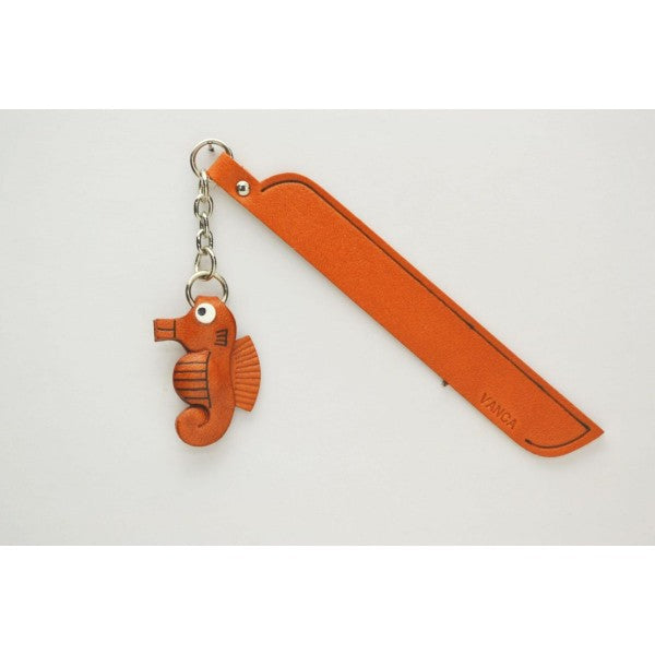 Sea Horse Leather Charm Bookmarker