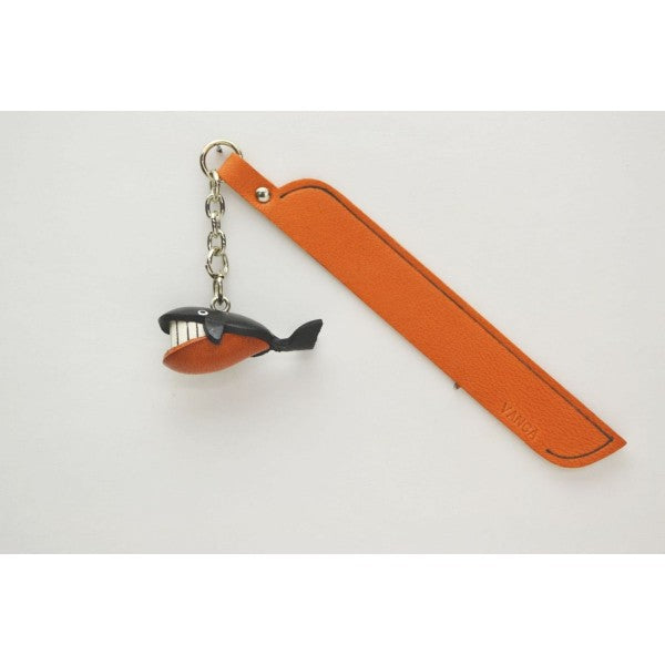 Whale Leather Charm Bookmarker