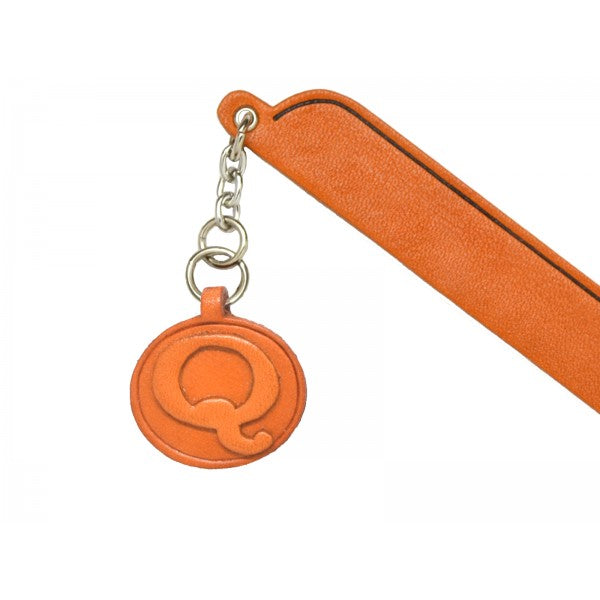 Q Leather Alphabet Charm Bookmarker
