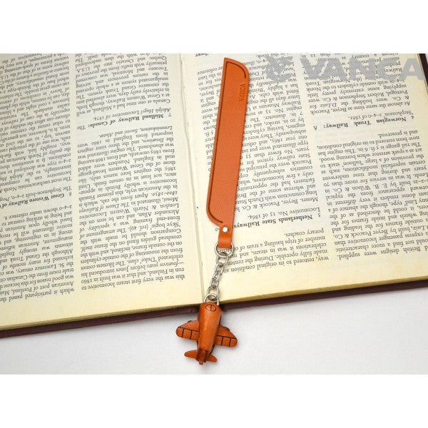 Airplane Leather Charm Bookmarker