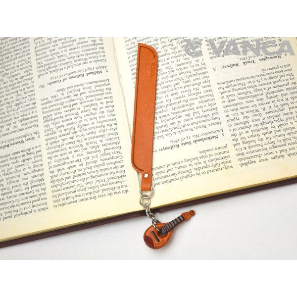 Mandolin Leather Charm Bookmarker