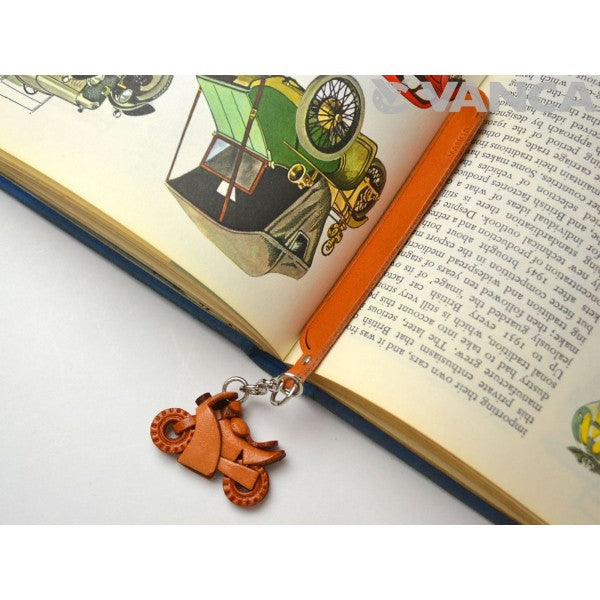 Moter bike Leather Charm Bookmarker
