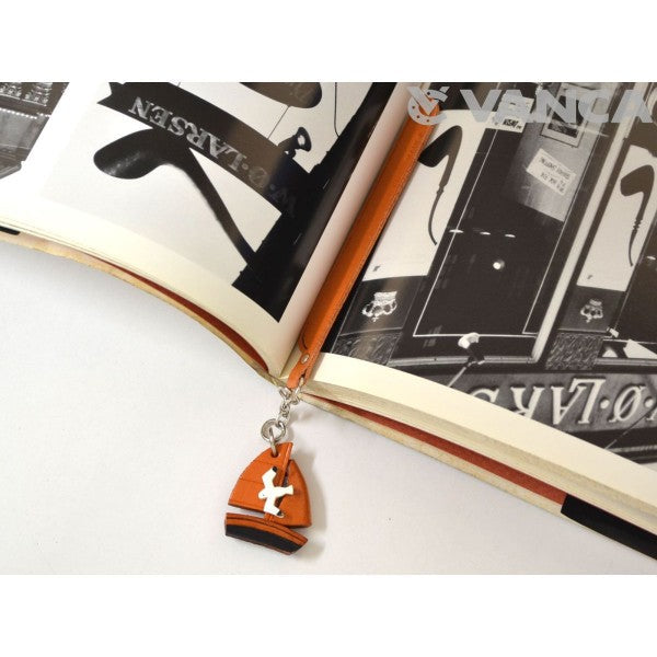 Sailboat Leather Charm Bookmarker