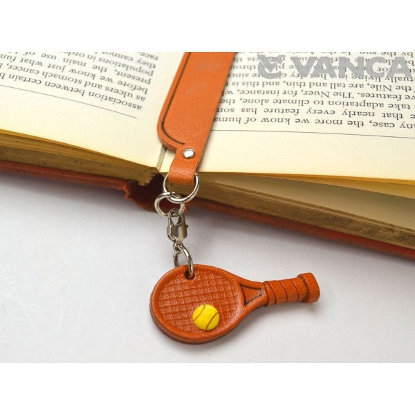 Tennis racket Leather Charm Bookmarker