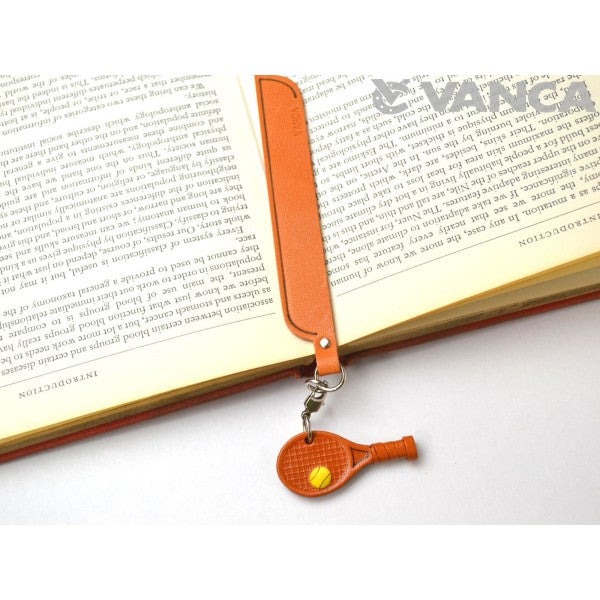 Tennis racket Leather Charm Bookmarker
