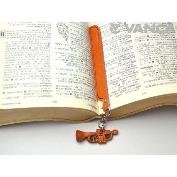 Trumpet Leather Charm Bookmarker