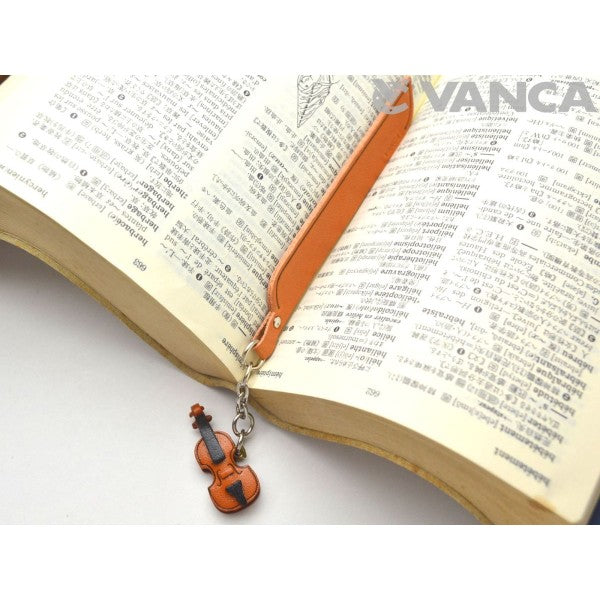 Violin Leather Charm Bookmarker