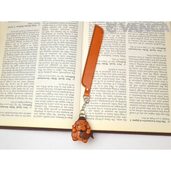 Ebisu God Leather Charm Bookmarker