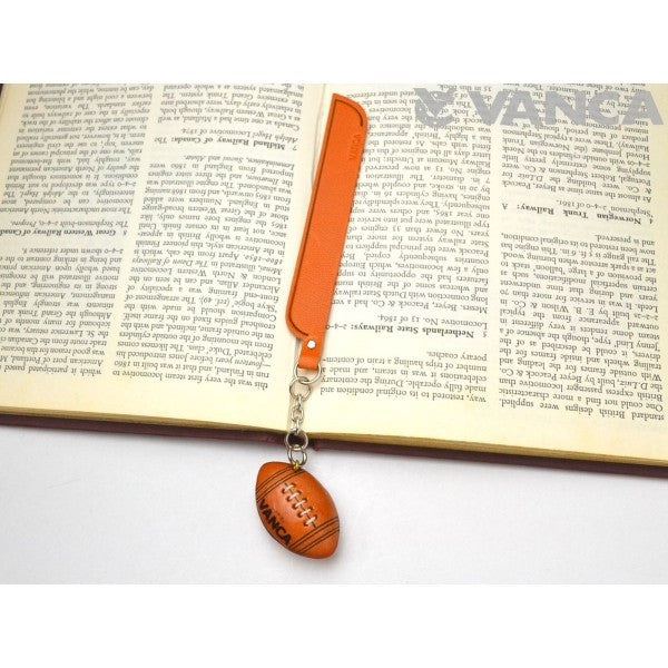 Rugby Ball/American Football Leather Charm Bookmarker