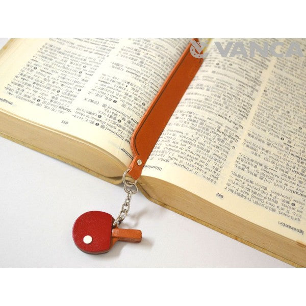 Pingpong paddle Leather Charm Bookmarker