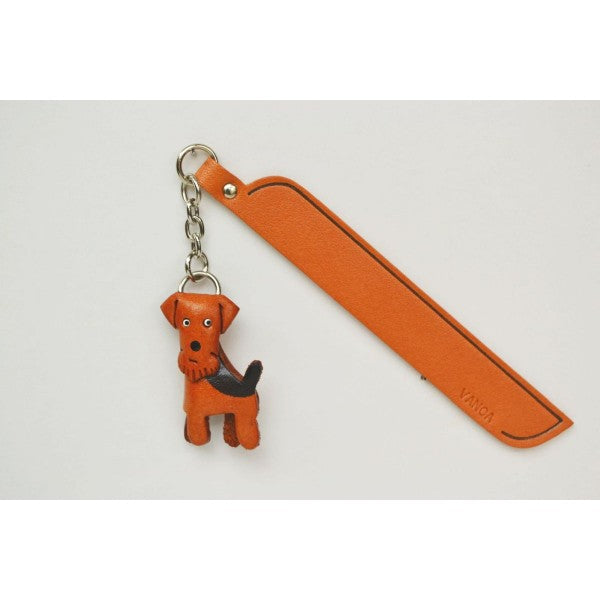 Airdale terrier Leather dog Charm Bookmarker