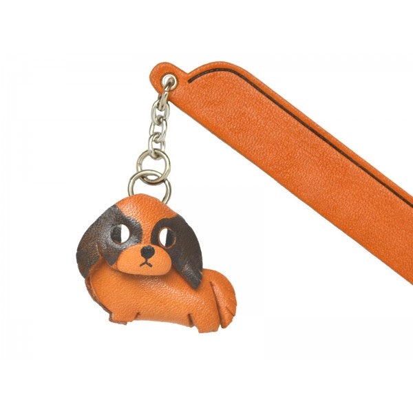 Japanese chin Leather dog Charm Bookmarker