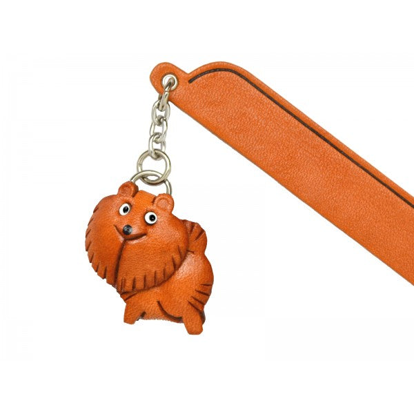 Pomeranian Leather dog Charm Bookmarker