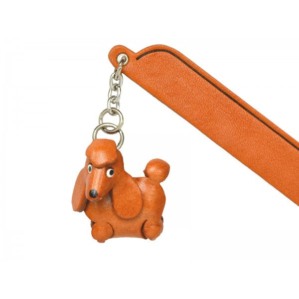 Poodle Leather dog Charm Bookmarker