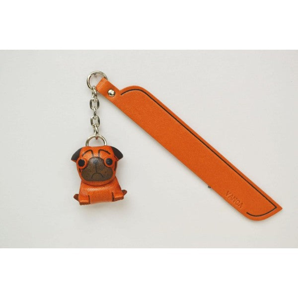 Pug Leather dog Charm Bookmarker