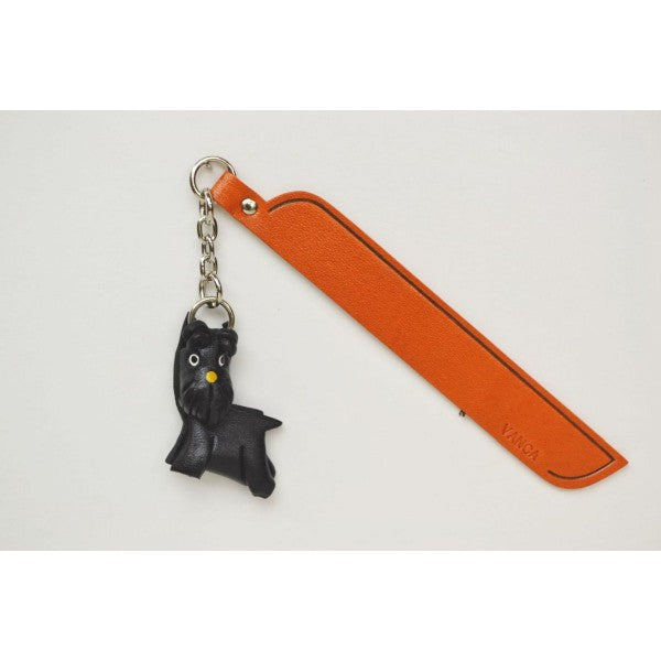 Schnauzer Black Leather dog Charm Bookmarker